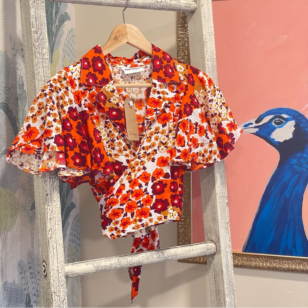 Her Pony the Label 70s Inspired Wrap Top